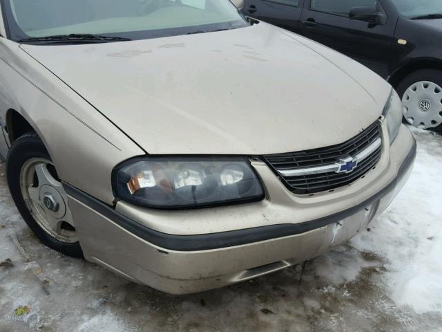 2G1WF52E629322710 - 2002 CHEVROLET IMPALA TAN photo 9