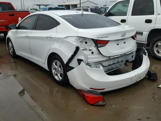 5NPDH4AE8FH646698 - 2015 HYUNDAI ELANTRA SE WHITE photo 3