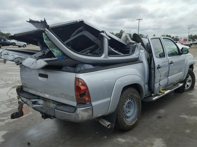 3TMJU62N78M053811 - 2008 TOYOTA TACOMA DOU SILVER photo 4