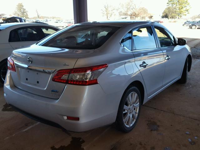 3N1AB7AP5DL687927 - 2013 NISSAN SENTRA S SILVER photo 4