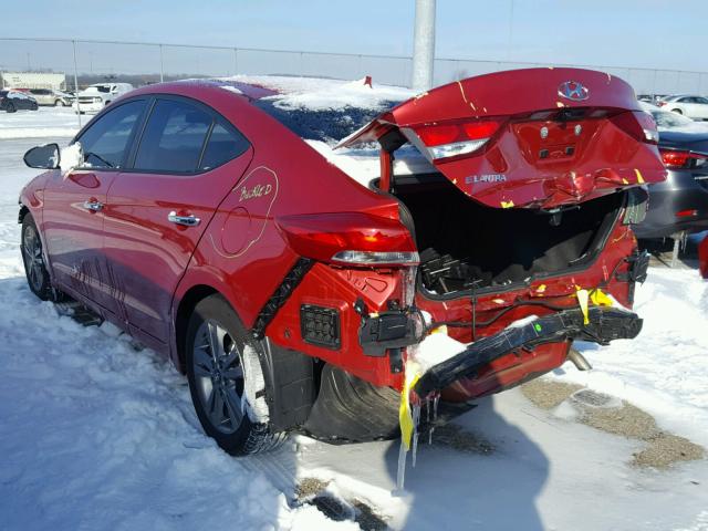 5NPD84LFXHH044667 - 2017 HYUNDAI ELANTRA SE RED photo 3