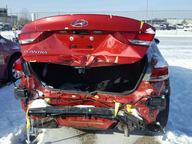 5NPD84LFXHH044667 - 2017 HYUNDAI ELANTRA SE RED photo 9