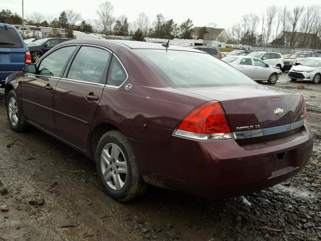 2G1WB58K979356396 - 2007 CHEVROLET IMPALA LS BURGUNDY photo 3