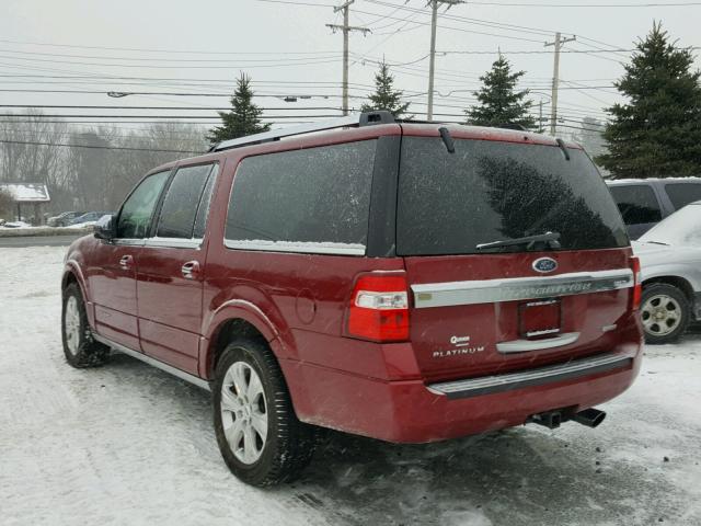 1FMJK1MT4FEF25658 - 2015 FORD EXPEDITION RED photo 3