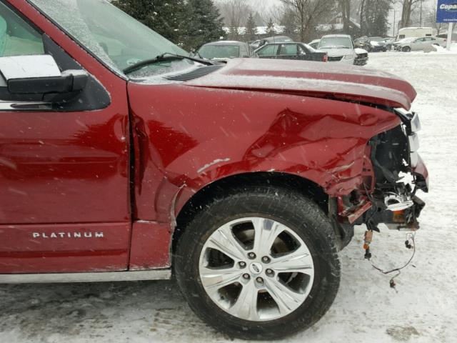 1FMJK1MT4FEF25658 - 2015 FORD EXPEDITION RED photo 9