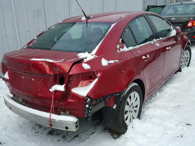 1G1PF5S95B7157824 - 2011 CHEVROLET CRUZE LT RED photo 4