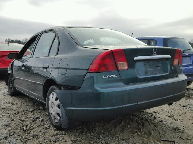 2HGES26741H570808 - 2001 HONDA CIVIC EX GREEN photo 3