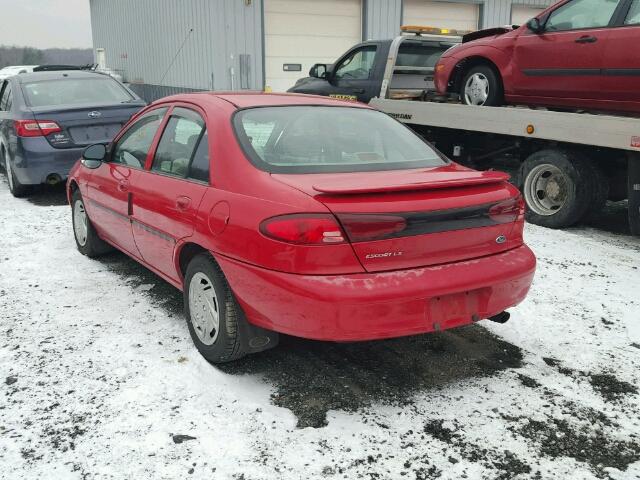 1FAFP10P3XW207360 - 1999 FORD ESCORT LX RED photo 3