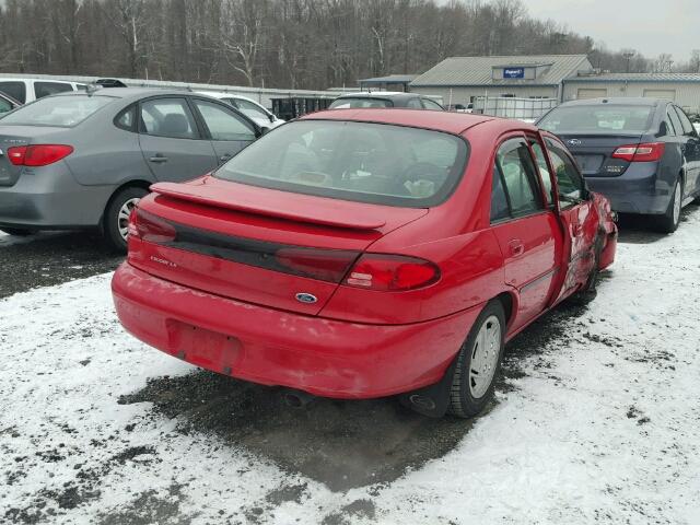 1FAFP10P3XW207360 - 1999 FORD ESCORT LX RED photo 4