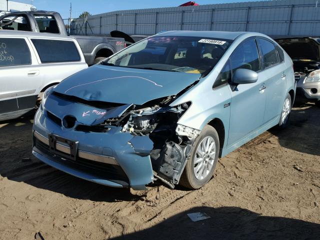 JTDKN3DP9C3009799 - 2012 TOYOTA PRIUS PLUG BLUE photo 2