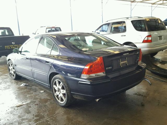 YV1RS592452433376 - 2005 VOLVO S60 2.5T BLUE photo 3