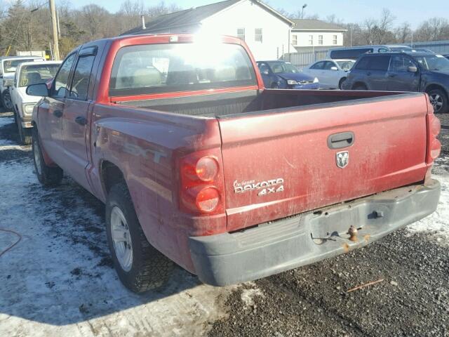 1D7HW38K58S522573 - 2008 DODGE DAKOTA SXT RED photo 3