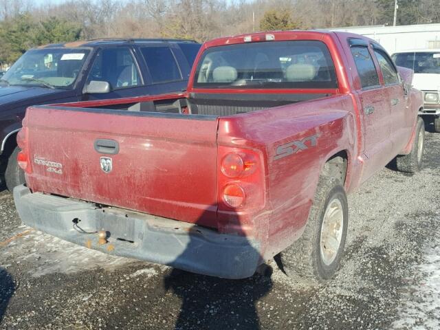 1D7HW38K58S522573 - 2008 DODGE DAKOTA SXT RED photo 4