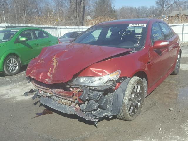 19UUA76558A021752 - 2008 ACURA TL TYPE S MAROON photo 2