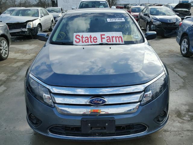 3FAHP0HA6BR297490 - 2011 FORD FUSION SE BLUE photo 9