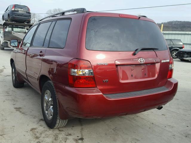 JTEDP21A750071375 - 2005 TOYOTA HIGHLANDER MAROON photo 3