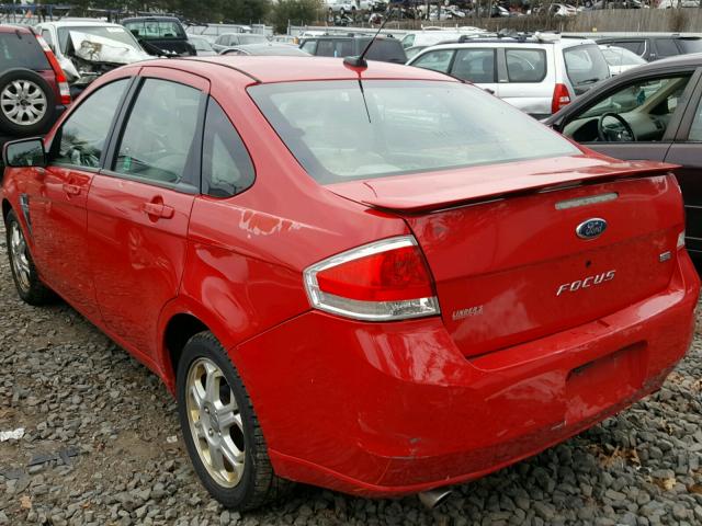 1FAHP35N98W219073 - 2008 FORD FOCUS SE RED photo 3