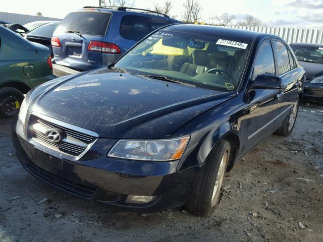 5NPEU46CX8H323523 - 2008 HYUNDAI SONATA SE BLUE photo 2