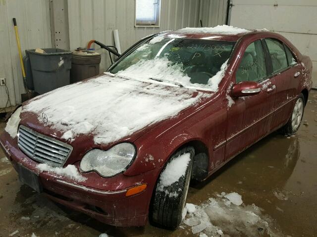 WDBRF81J44F490763 - 2004 MERCEDES-BENZ C 240 4MAT MAROON photo 2