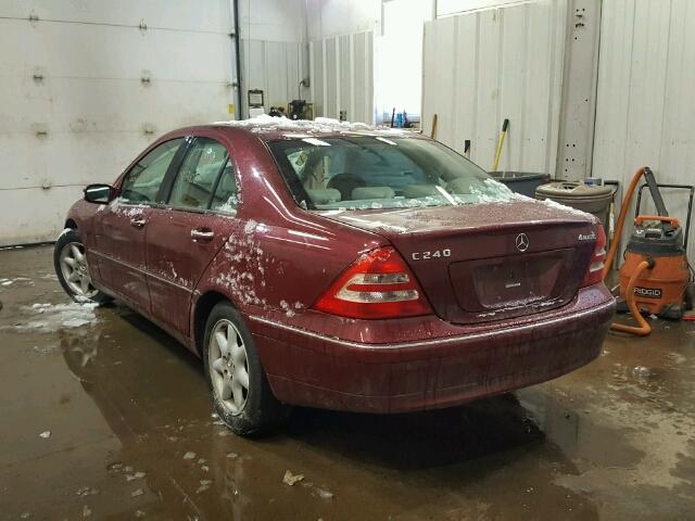 WDBRF81J44F490763 - 2004 MERCEDES-BENZ C 240 4MAT MAROON photo 3