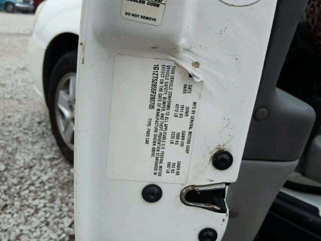 1G1ZT52855F280705 - 2005 CHEVROLET MALIBU LS WHITE photo 10