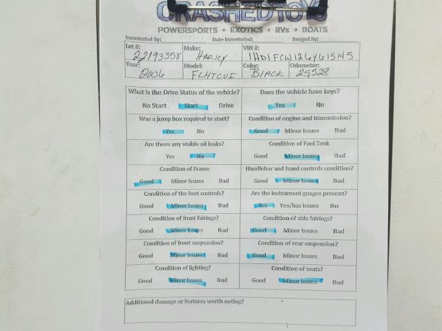 1HD1FCW126Y615145 - 2006 HARLEY-DAVIDSON FLHTCUI Қара фото 20