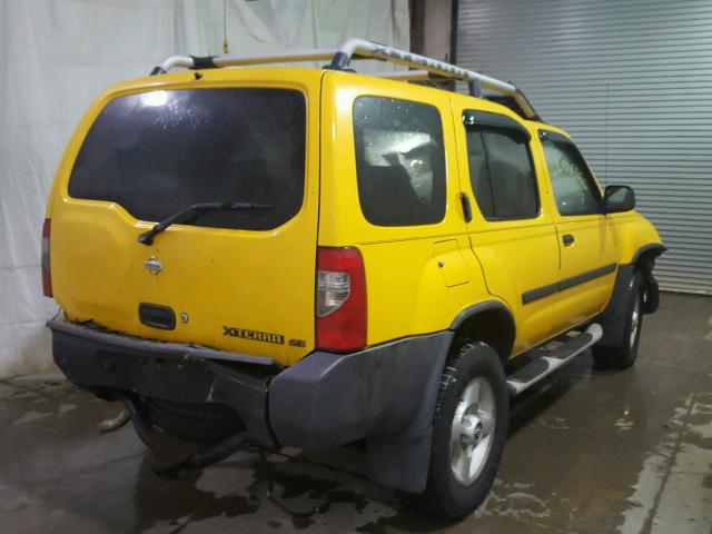 5N1ED28Y11C543448 - 2001 NISSAN XTERRA XE YELLOW photo 4