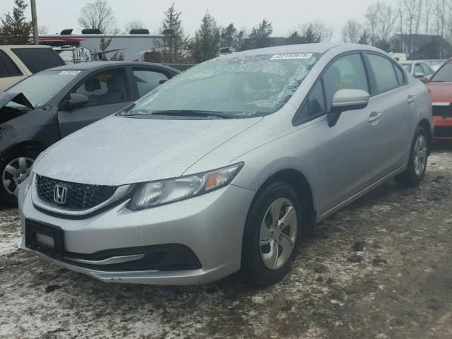 19XFB2F50FE286130 - 2015 HONDA CIVIC LX SILVER photo 2