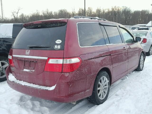 5FNRL38806B090920 - 2006 HONDA ODYSSEY TO MAROON photo 4