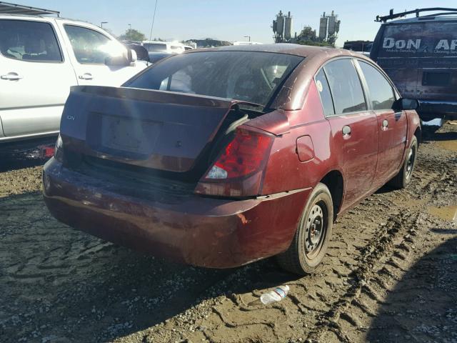 1G8AG52FX3Z154255 - 2003 SATURN ION LEVEL BURGUNDY photo 4