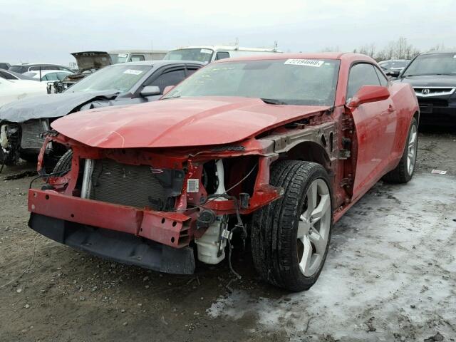 2G1FC1EV6A9149590 - 2010 CHEVROLET CAMARO LT RED photo 2