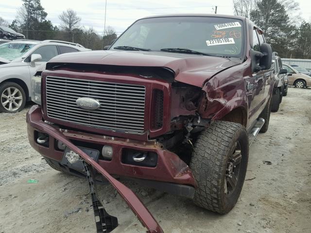 1FTSW21P56ED53960 - 2006 FORD F250 SUPER MAROON photo 2