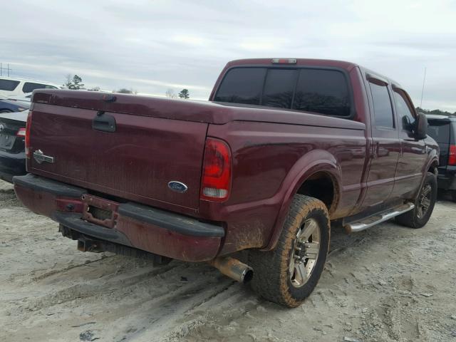 1FTSW21P56ED53960 - 2006 FORD F250 SUPER MAROON photo 4