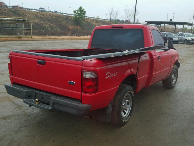 1FTYR10D83PB29651 - 2003 FORD RANGER RED photo 4