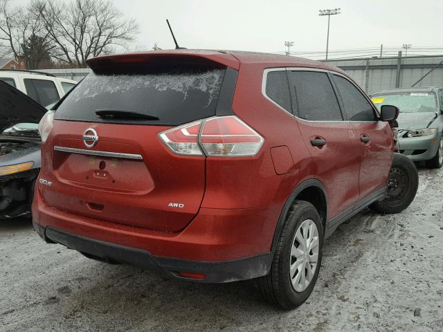 KNMAT2MV2GP634618 - 2016 NISSAN ROGUE S RED photo 4