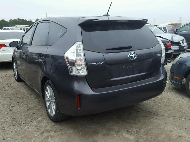 JTDZN3EU4EJ011302 - 2014 TOYOTA PRIUS V GRAY photo 3