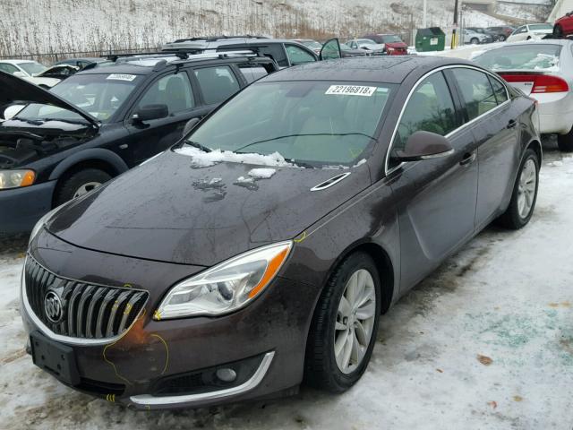 2G4GN5EX9F9178082 - 2015 BUICK REGAL PREM BROWN photo 2