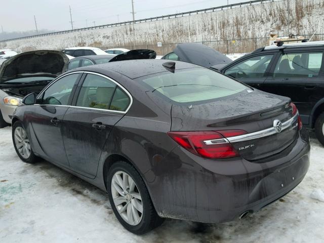 2G4GN5EX9F9178082 - 2015 BUICK REGAL PREM BROWN photo 3