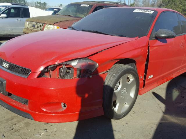 2G1WL15C869299870 - 2006 CHEVROLET MONTE CARL RED photo 9