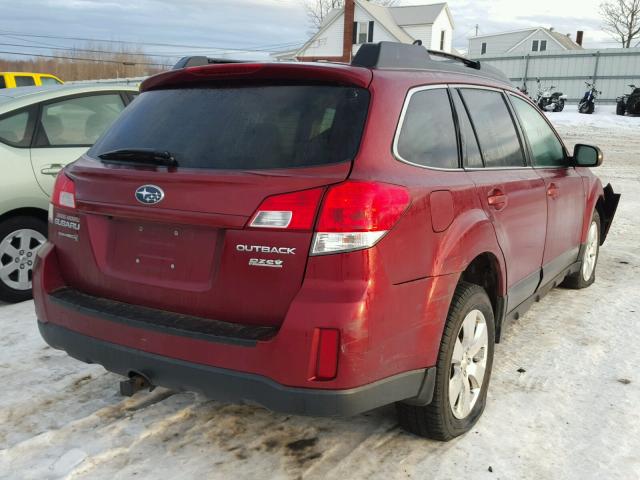 4S4BRBGC9B3418922 - 2011 SUBARU OUTBACK 2. BURGUNDY photo 4