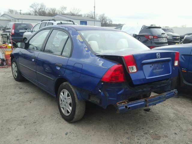 2HGES16385H585213 - 2005 HONDA CIVIC DX V BLUE photo 3