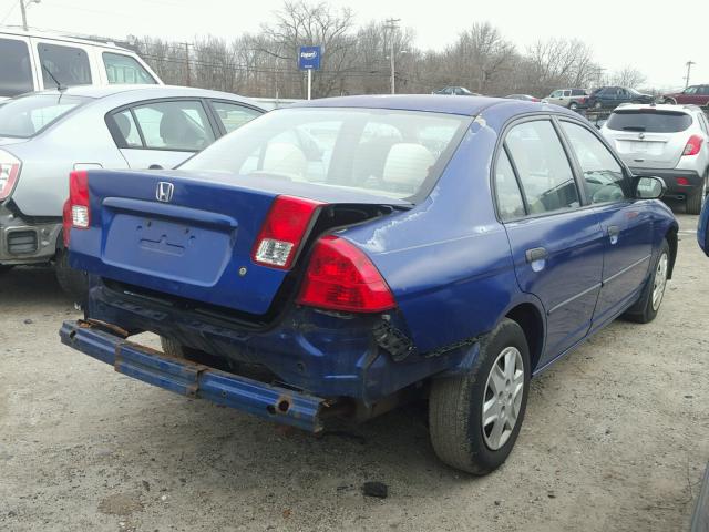 2HGES16385H585213 - 2005 HONDA CIVIC DX V BLUE photo 4