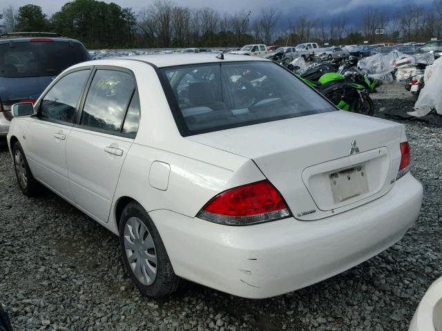 JA3AJ26E76U073074 - 2006 MITSUBISHI LANCER ES WHITE photo 3