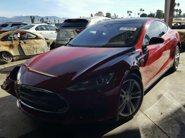 5YJSA1E18GF124462 - 2016 TESLA MODEL S RED photo 2