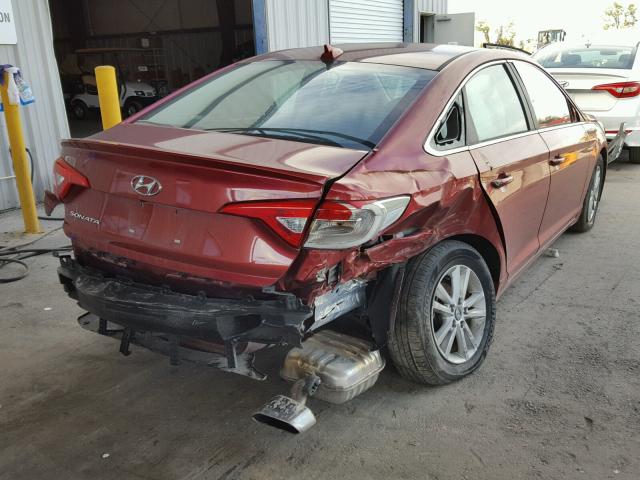 5NPE24AF3GH314622 - 2016 HYUNDAI SONATA SE RED photo 4