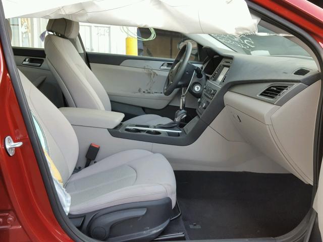 5NPE24AF3GH314622 - 2016 HYUNDAI SONATA SE RED photo 5