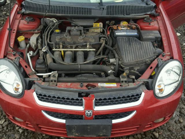 1B3ES56CX4D601981 - 2004 DODGE NEON SXT RED photo 7