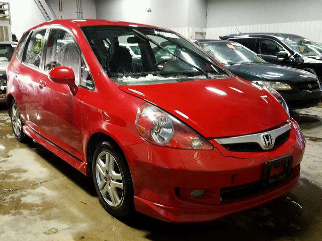 JHMGD376X8S009205 - 2008 HONDA FIT SPORT RED photo 1