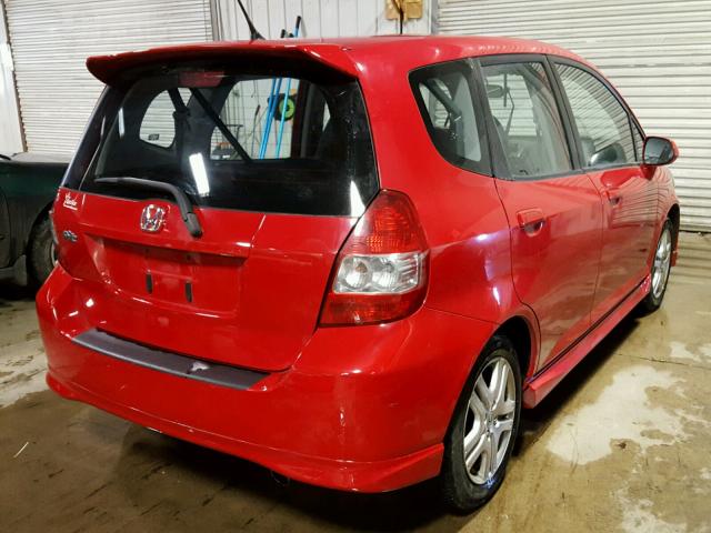 JHMGD376X8S009205 - 2008 HONDA FIT SPORT RED photo 4