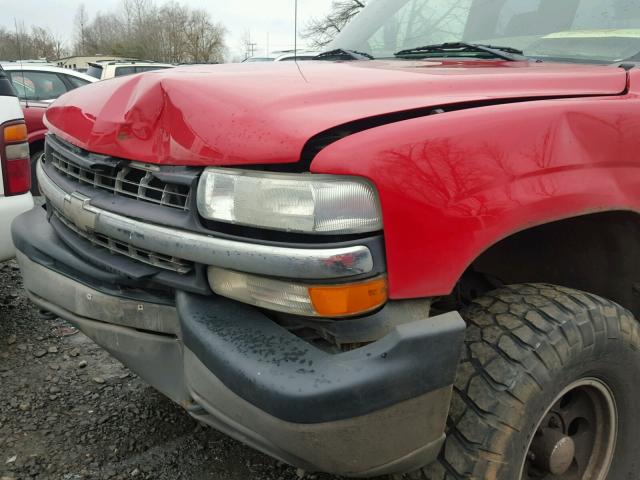 1GCEK19T12Z333311 - 2002 CHEVROLET SILVERADO RED photo 9